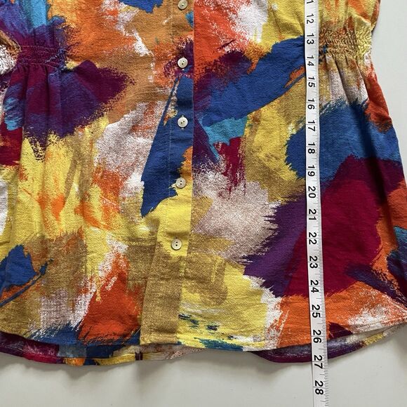 Soft Surroundings Painter's Palette Artsy Gauze Button Down Shirt MP Cinched - Picture 10 of 10